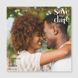 modernt, minsta möjliga fotospara datumkortet magnetisk inbjudningskort