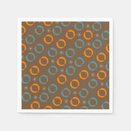 Modernt mitt- århundrade, ovaler, brunt för pappersservett