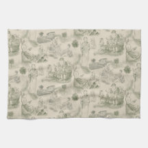 Modernt Moderskap Toile de Jouy i Salggrön