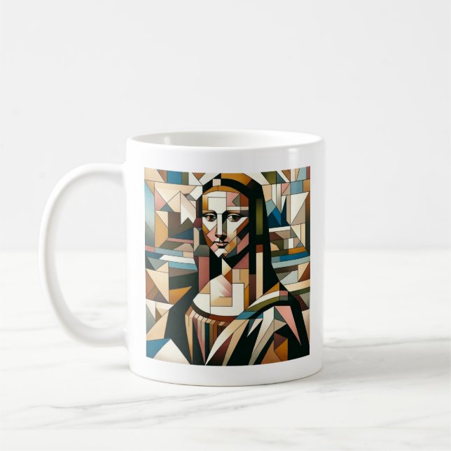 Modernt Mona Lisa-glasmålningströja Kaffemugg (Vänster)