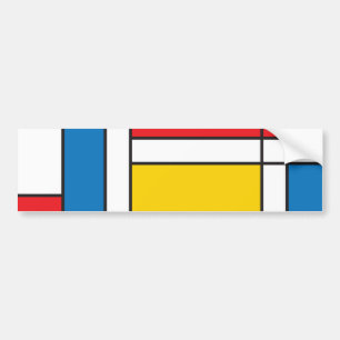 Modernt Mondrian inspirerat grafiskt mönster Bildekal