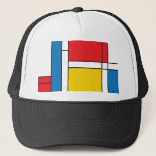 Modernt Mondrian inspirerat grafiskt mönster Keps