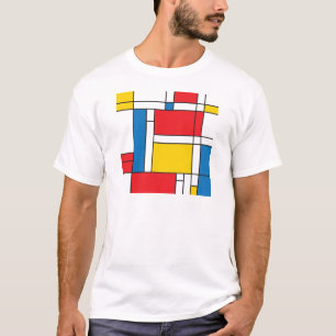 Modernt Mondrian inspirerat grafiskt mönster T Shirt