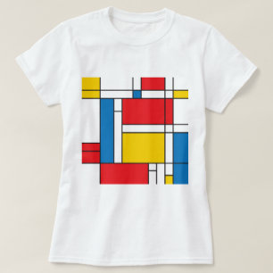 Modernt Mondrian inspirerat grafiskt mönster Tee