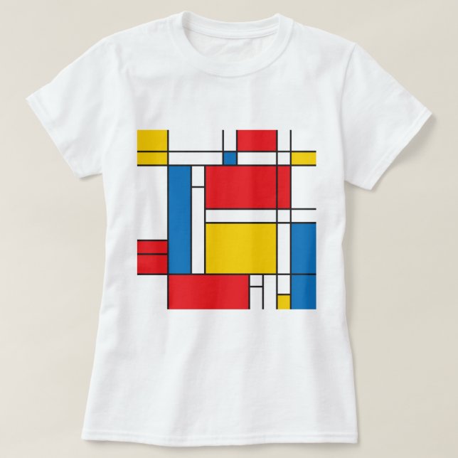 Modernt Mondrian inspirerat grafiskt mönster Tee (Design framsida)