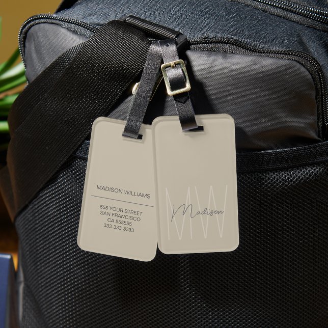 Modernt monogram bagagebricka (Skapare uppladdad)