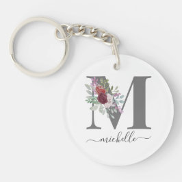 Modernt monogram blommig initial namn