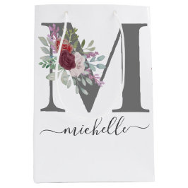Modernt monogram blomstermönster initial namn