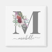 Modernt monogram blomstermönster initial namn