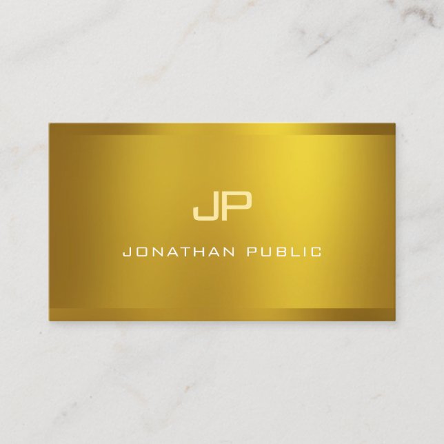 Modernt Monogram Elegant Guld Utseende Professione Visitkort (Framsida)