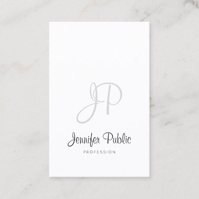 Modernt monogram Elegant handskriven snygg design Visitkort (Framsida)