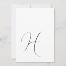 Modernt Monogram Elegant Svart & Vitt Bröllop 