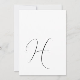 Modernt Monogram Elegant Svart & Vitt Bröllop Spara Datumet