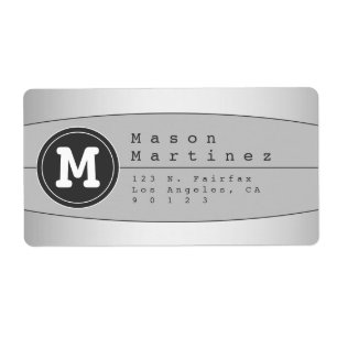 Modernt monogram geometrisk design returadress fraktsedel