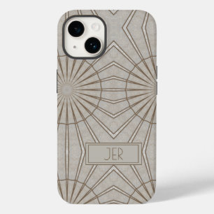 Modernt monogram geometriskt mönster Brun