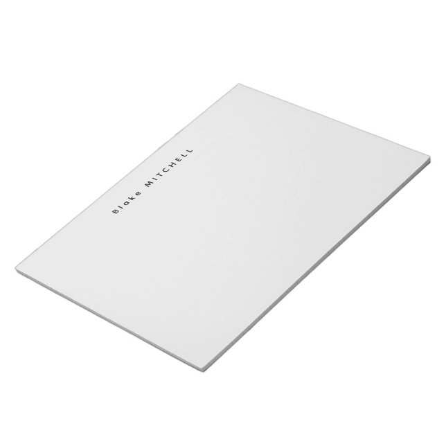 Modernt monogram grått brevpapper enkelt anteckningsblock (Vinklad)