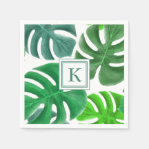 Modernt monogram gröna botaniska palmblad