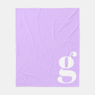Modernt monogram initial bokstav pastell lavendel fleecefilt