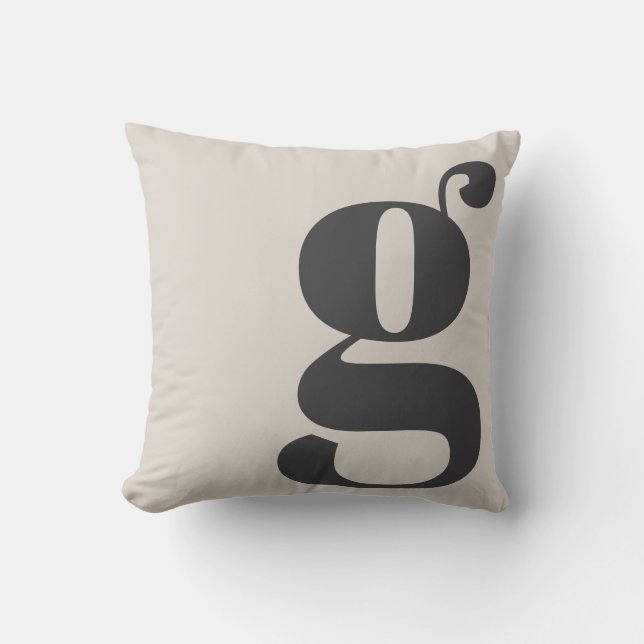 Modernt Monogram Initialbokstav Beige Kräm Kudde (Framsida)