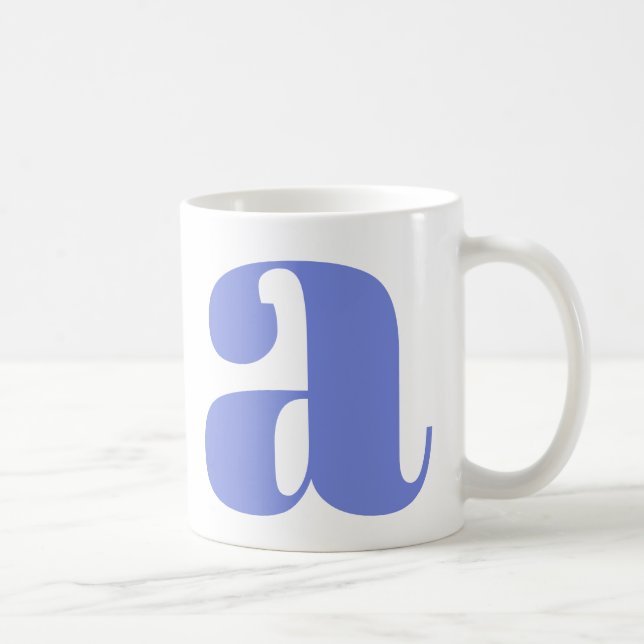 Modernt monogram initialbokstav i periwinkle kaffemugg (Höger)