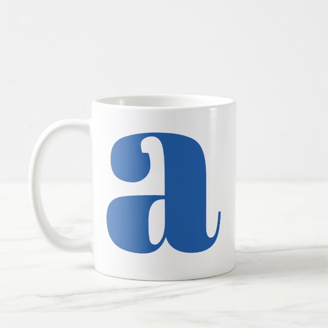 Modernt Monogram Initialbokstav i Periwinkle Kaffemugg (Vänster)