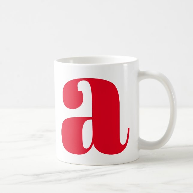 Modernt monogram initialbokstav i rött kaffemugg (Höger)