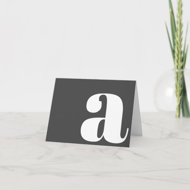 Modernt monogram initialbokstav klassisk svart vit anteckningskort (Framsida)