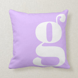 Modernt monogram initialbokstav pastell lavendel kudde