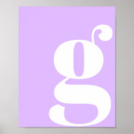 Modernt monogram initialbokstav pastell lavendel poster