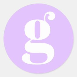 Modernt monogram initialbokstav pastell lavendel runt klistermärke