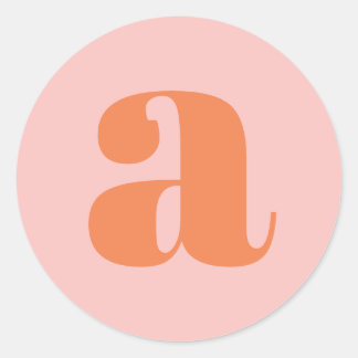 Modernt monogram initialbokstav pastell rosa orang runt klistermärke