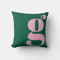 Modernt monogram initialbokstav Preppy rosa grön