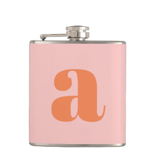 Modernt Monogram Initialbokstav Rosa Orange Bröllo Fickplunta