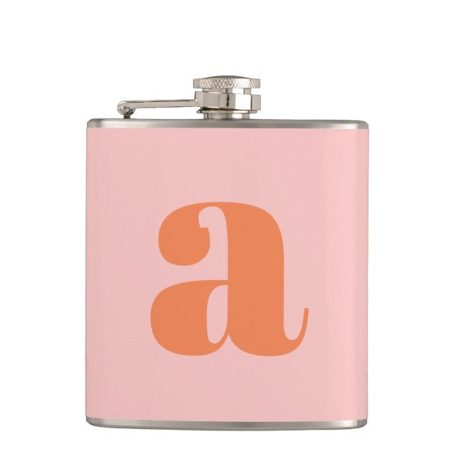 Modernt Monogram Initialbokstav Rosa Orange Bröllo Fickplunta (Framsidan)