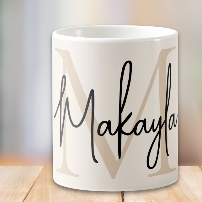 Modernt monogram  kaffemugg (Skapare uppladdad)
