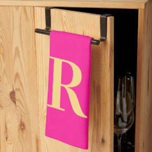 Modernt monogram kökshandduk