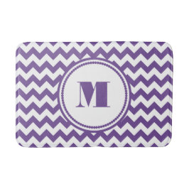 Modernt monogram lila chevron badrumsmatta