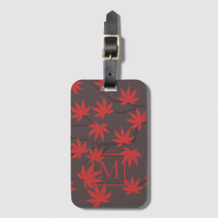 Modernt monogram lönnlöv bagagebricka