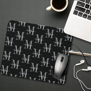 Modernt Monogram Minimal Svart Vitt Musmatta