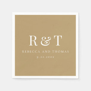 Modernt Monogram Minimalistisk Bröllop Pappersservett