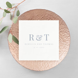 Modernt Monogram Minimalistisk Bröllop Pappersservett