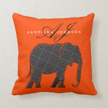 Modernt monogram orange och svart