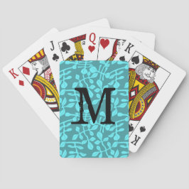 Modernt monogram på akvatiska blad casinokort
