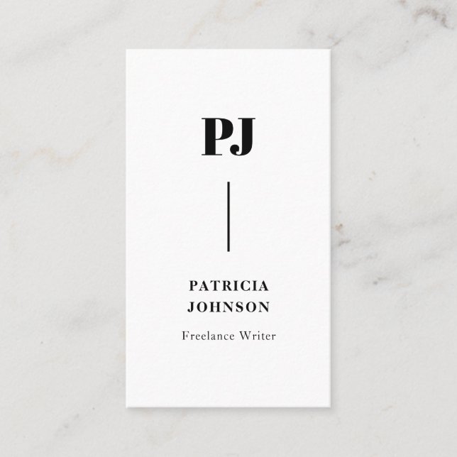 Modernt monogram svart & vitt professionellt  visitkort (Framsida)