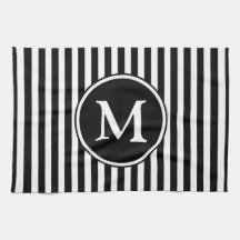 Modernt Monogram Svarta Och Vita Ränder