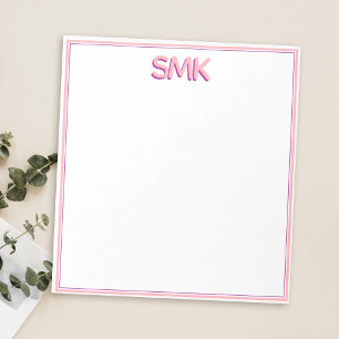 Modernt monogram Trendig skugga Initialer Stilrent Anteckningsblock