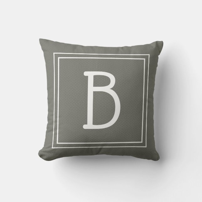 Modernt monogramfamilj initial stilfull grön kudde (Framsida)