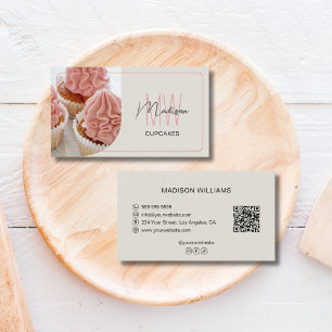 Modernt monogramlogotyp QR-bageri Visitkort