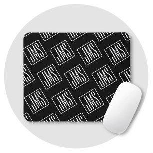 Modernt monogrammönster   Svart & Vitt Musmatta