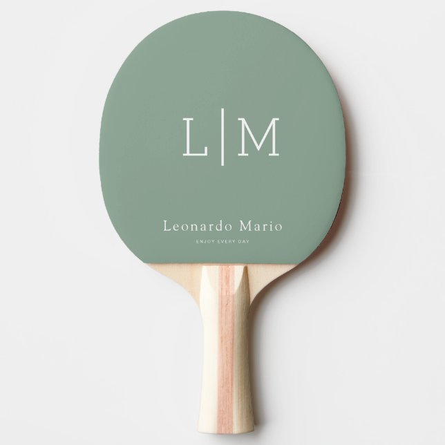 Modernt monogramnamn  pingisracket (Framsidan)